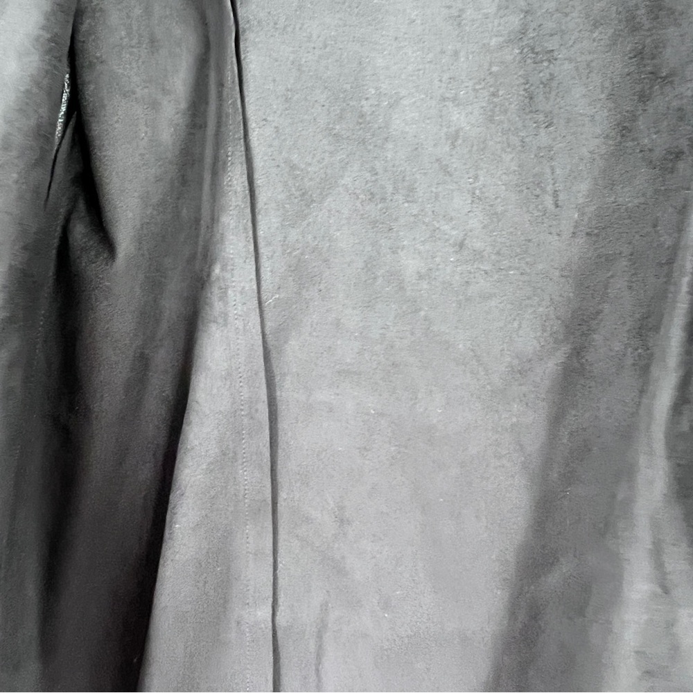 Kingston Grey Faux Leather Draped Jacket in Metallic Black Size Large NWT - Picture 9 of 11